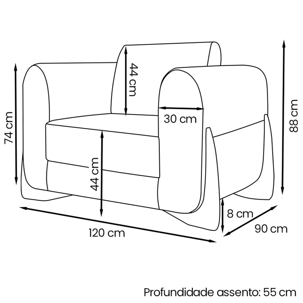 Kit 2 Poltronas Jolie 1 Lugar Pes Boomerang Linho Dourado Ezz