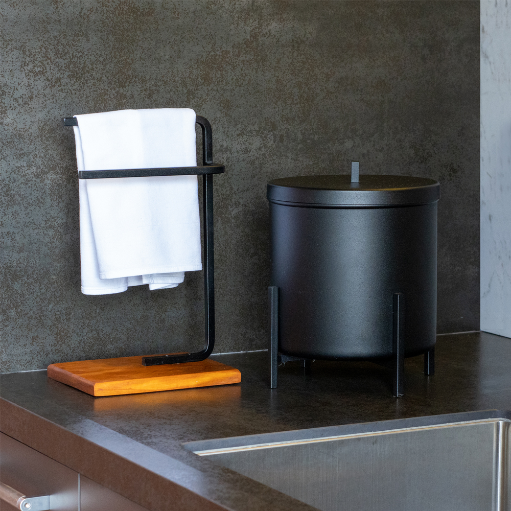 Kit 2 Porta Toalha Lovell Bancada Lavabo Peroba Preto DHom