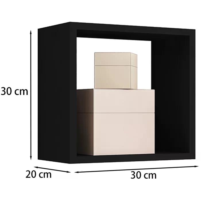 Kit 3 Nichos De Parede Preto REAJL Moveis