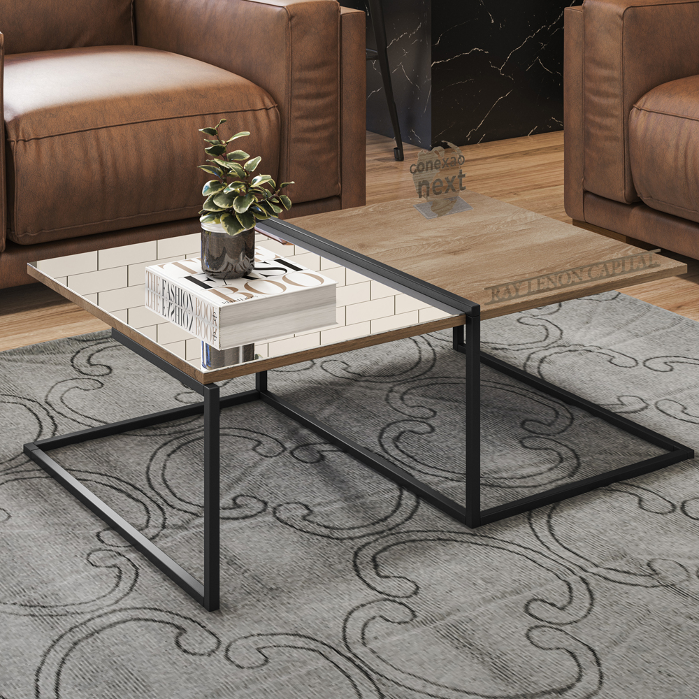 Kit Aparador E Mesa De Centro Aurum Demoliçao Preto DHom