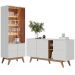 Kit Buffet E Cristaleira Para Sala Noronha Off White Matte Freijo CLB