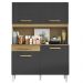 Kit Cozinha Compacta 4 Portas 2003308 121cm Atacama Grafite ARMoveis