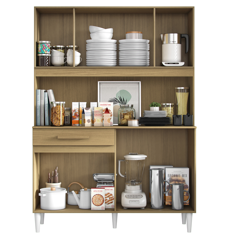 Kit Cozinha Compacta 4 Portas 2003308 121cm Atacama Grafite ARMoveis