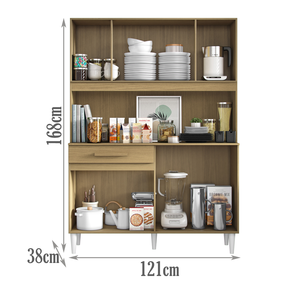 Kit Cozinha Compacta 4 Portas 2003308 121cm Atacama Grafite ARMoveis