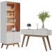 Kit Cristaleira E Aparador Para Sala Noronha Off White Matte Freijo CLB