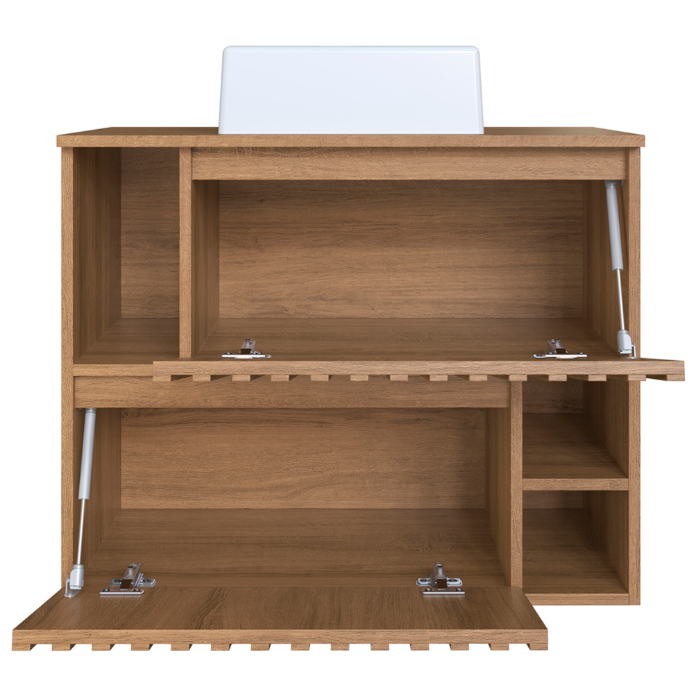 Kit Espelheira e Gabinete 70 cm Com Cuba Branca CJ1000 Mell FAEM