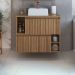 Kit Espelheira e Gabinete 70 cm Com Cuba Branca CJ1000 Mell FAEM