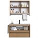 Kit Gabinete Suspenso com Cuba e Espelheira 80cm Mel PRODDY