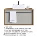 Kit Gabinete com Cuba e Espelheira 80cm Mel Arenas PRODDY