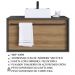 Kit Gabinete com Cuba e Espelheira 80cm Mel Grafite PRODDY