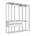 Kit Guarda Roupa Closet 03 Peças 183X160cm Branco PRODDY