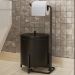 Kit Lixeira 6L Aluminio E Papeleira De Chão 5800 Lovell Preto DHom