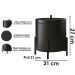 Kit Lixeira 6L Aluminio E Papeleira De Chão 5800 Lovell Preto DHom