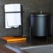 Kit Porta Toalha Bancada E Lixeira 6L Lovell Peroba Preto Banheiro Cozinha DHom