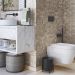 Kit Porta Toalha Bancada E Lixeira 6L Lovell Preto Banheiro Cozinha DHom