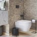 Kit Porta Toalha Papeleira Lixeira 6 L Lovell Lavabo Preto Dhom