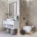 Kit Porta Toalha Papeleira Lixeira 6 L Lovell Lavabo Preto Dhom