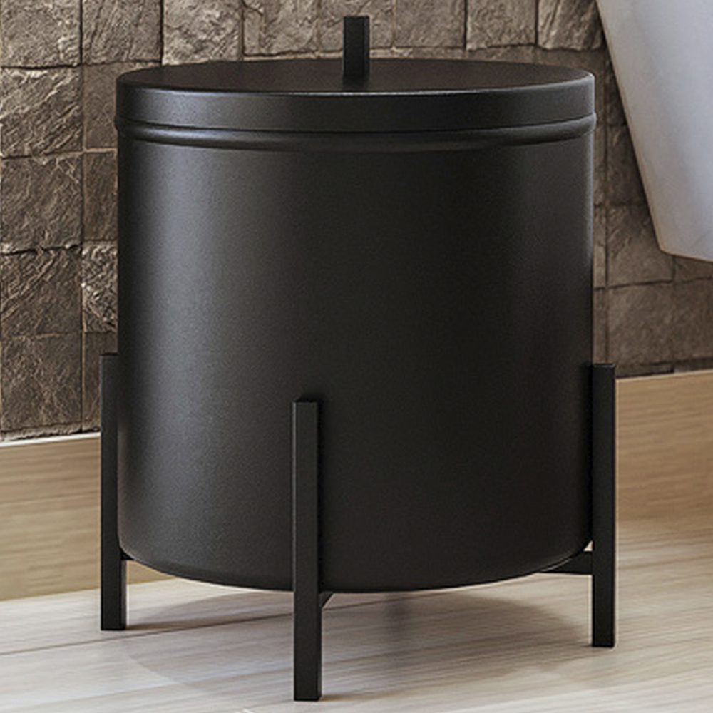 Lixeira 6 L Lovell Aluminio Banheiro Cozinha Lavabo Preto DHom