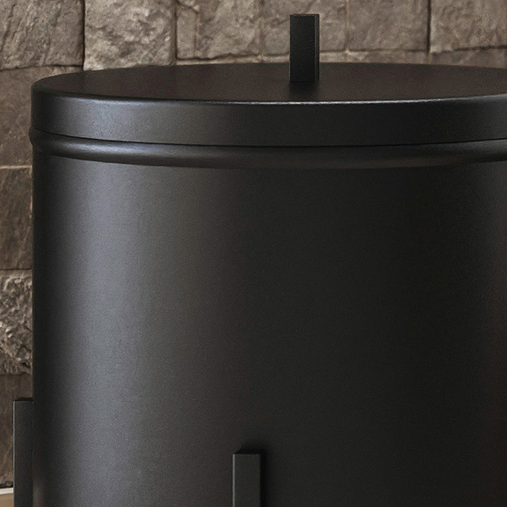 Lixeira 6 L Lovell Aluminio Banheiro Cozinha Lavabo Preto DHom