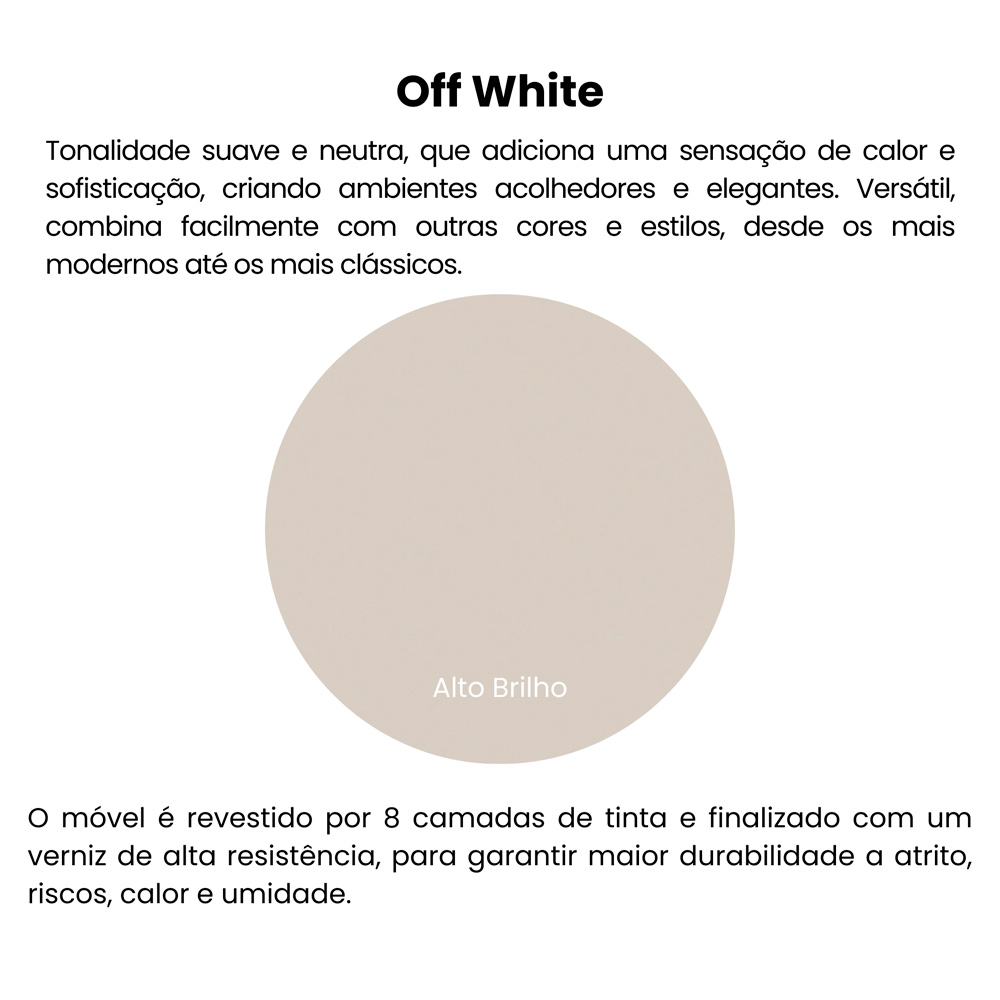 Mesa Apoio Alta MDF Para Sala de Estar 51 cm 4695 Off White ARLY