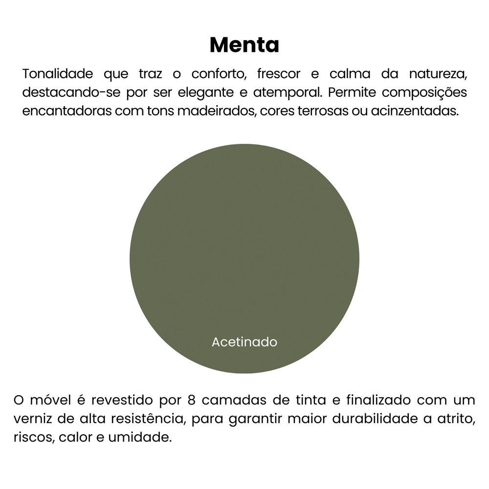 Mesa Apoio Alta MDF Para Sala de Estar 51 cm 4696 Menta ARLY