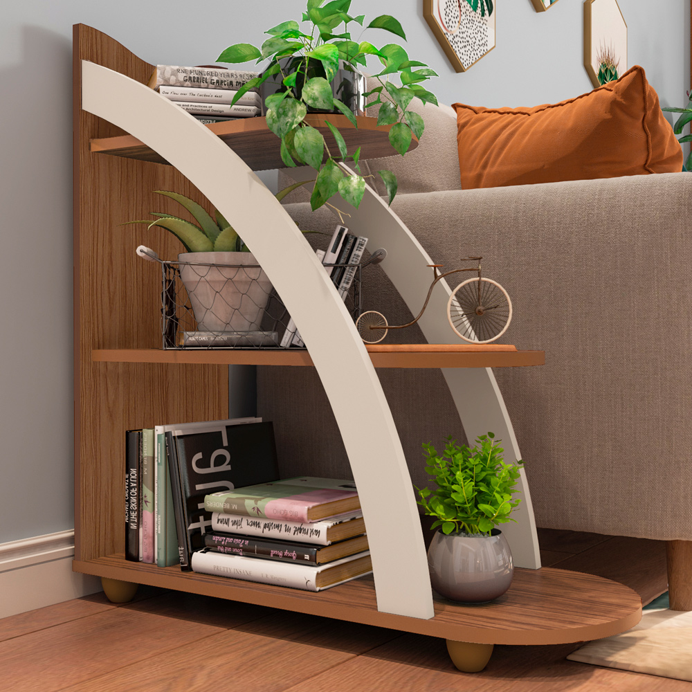 Mesa Apoio MDF Sala de Estar 70 cm 4503 Cedro Off White ARLY