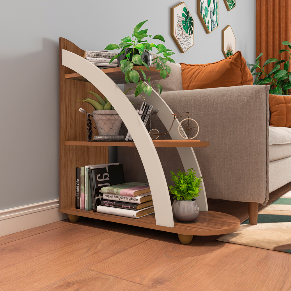 Mesa Apoio MDF Sala de Estar 70 cm 4503 Cedro Off White ARLY