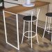 Mesa Bancada Alta Gourmet 136X91 LI043 Canela Branco KPB