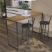 Mesa Bancada Alta Gourmet 136X91 LI043 Freijo Preto Fosco KPB