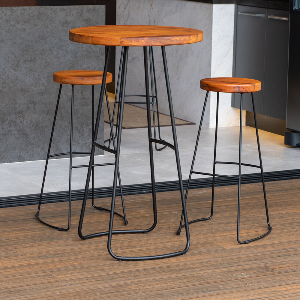 Mesa Bistro Bar Alta Aurum Peroba Preto Cozinha Sala Jantar DHom