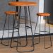 Mesa Bistro Bar E Kit 02 Banquetas Altas Aurum Peroba Preto Dhom