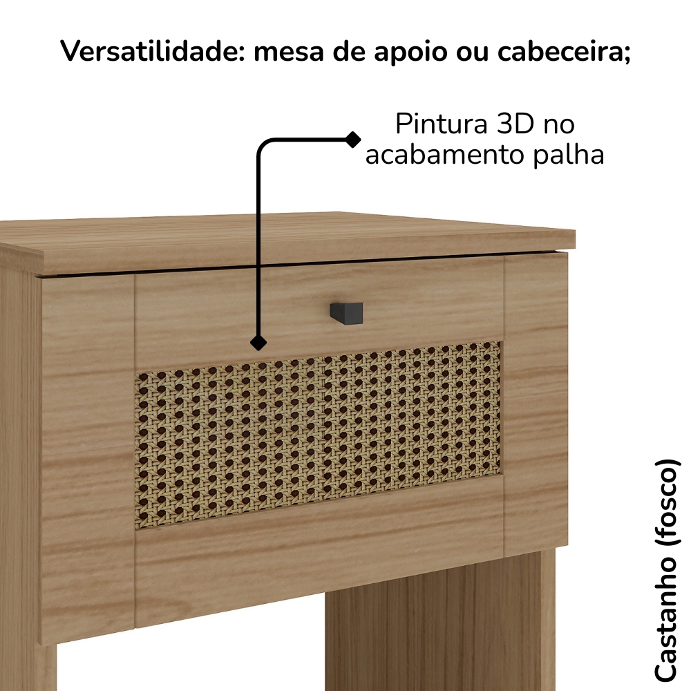 Mesa De Apoio 1 Gaveta 64 cm 4638 Carvalho ARLY