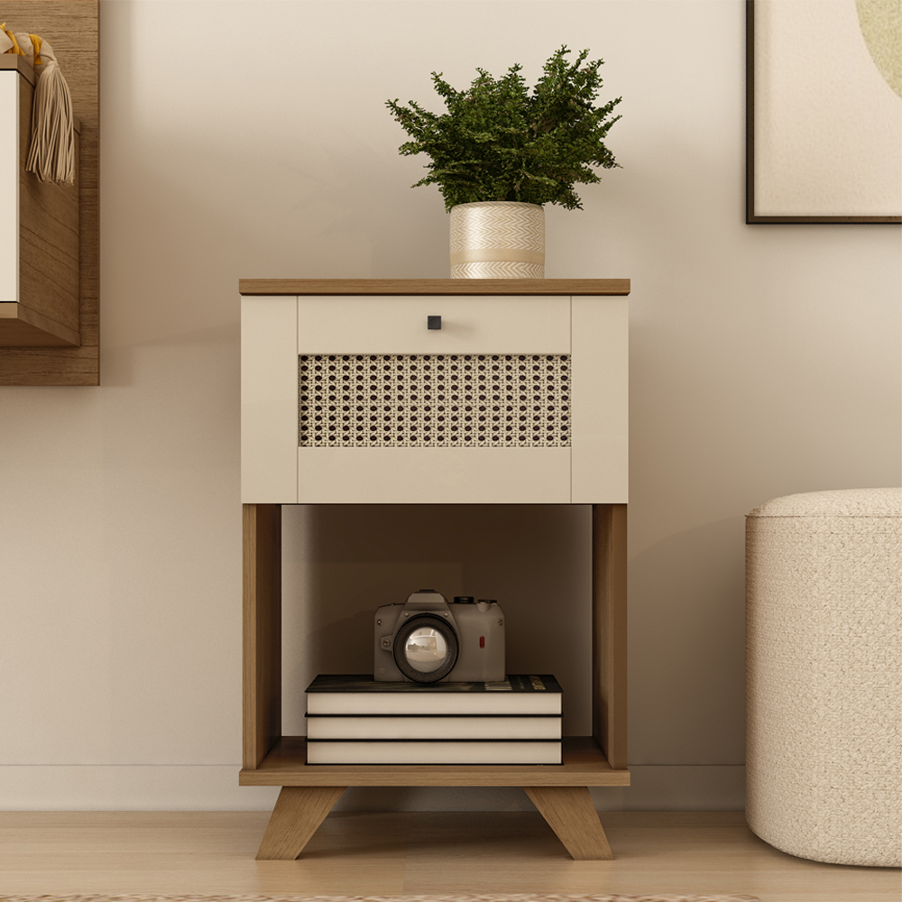 Mesa De Apoio 1 Gaveta 64 cm 4673 Cinamomo Off White ARLY