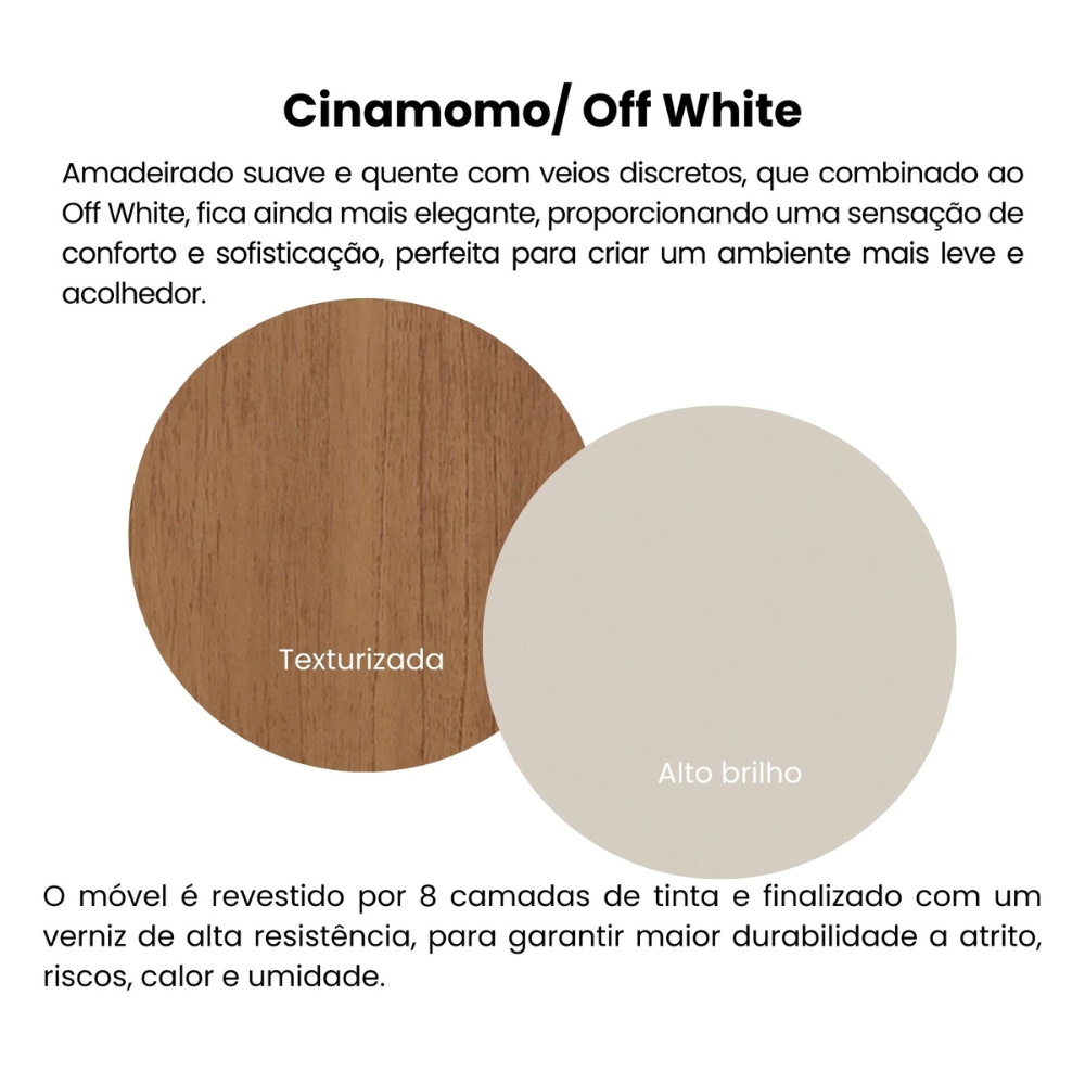 Mesa De Apoio 1 Gaveta 65 cm Porta USB Cinamomo Off White ARLY
