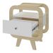 Mesa De Apoio 1 Gaveta 65 cm Porta USB Naturale Branco ARLY