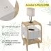 Mesa De Apoio 1 Gaveta 65 cm Porta USB Naturale Branco ARLY