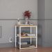 Mesa De Apoio Lateral 76 cm MDP LI004 Canela Branco KPB