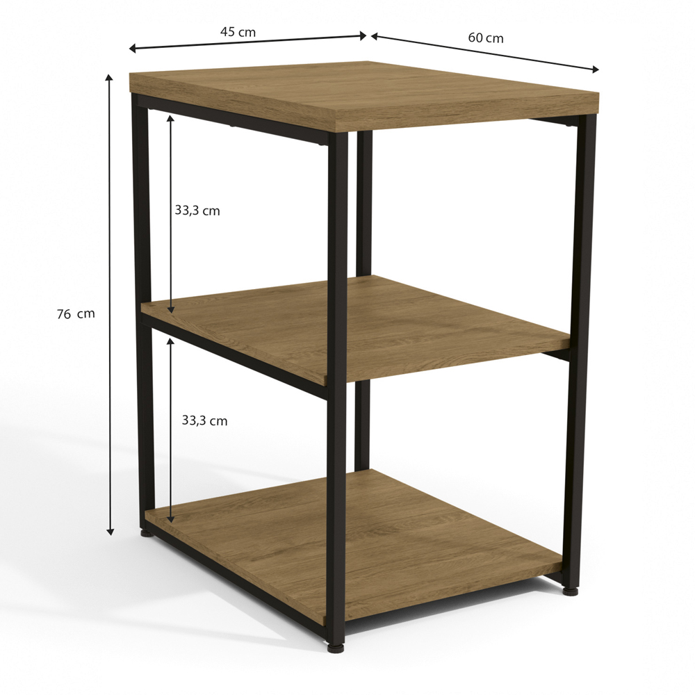 Mesa De Apoio Lateral 76 cm MDP LI004 Freijo Preto Fosco KPB