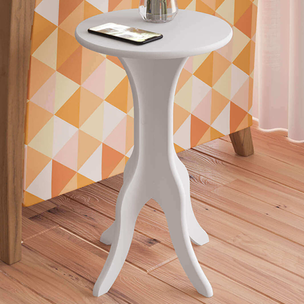 Mesa De Apoio MDF Sala De Estar 51X30 cm Branco ARLY