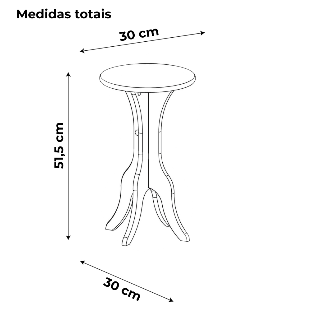 Mesa De Apoio MDF Sala De Estar 51X30 cm Branco ARLY