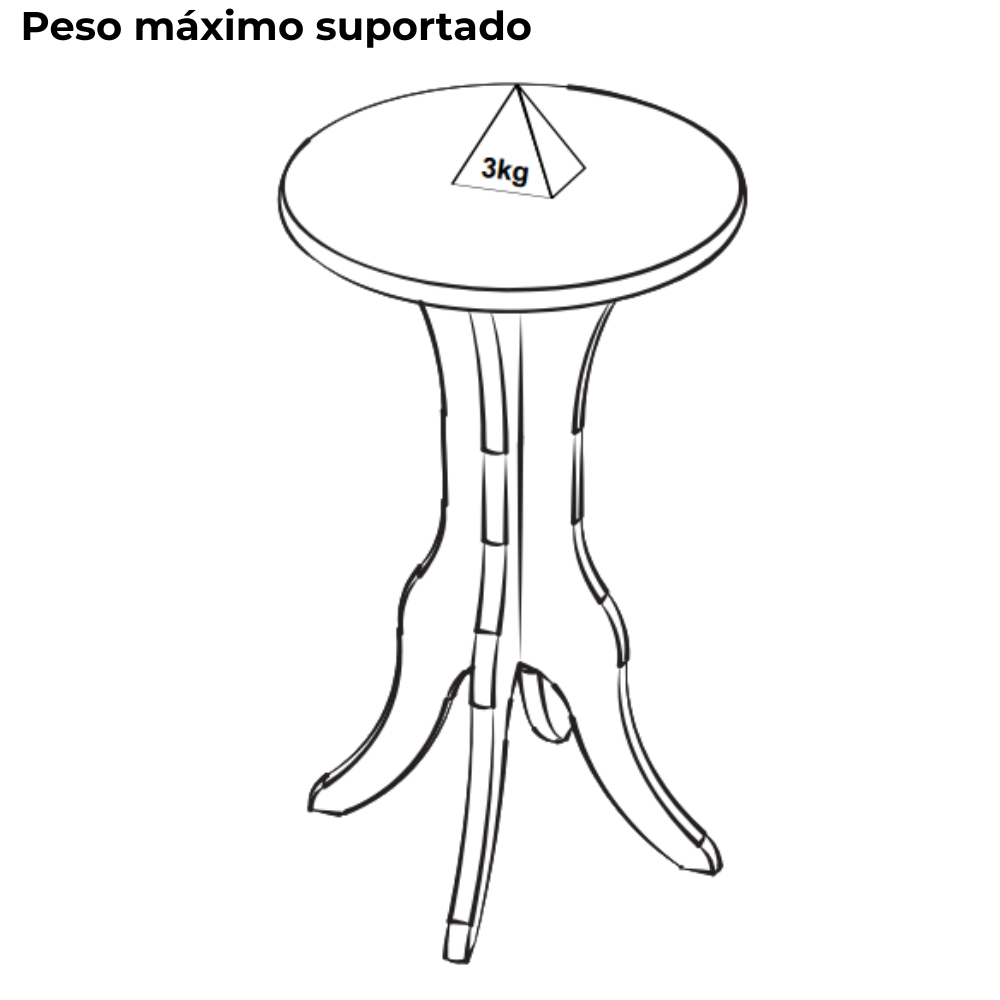 Mesa De Apoio MDF Sala De Estar 51X30 cm Preto ARLY
