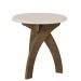 Mesa De Apoio Para Sala De Estar 51X50 cm Off White Pinho ARLY