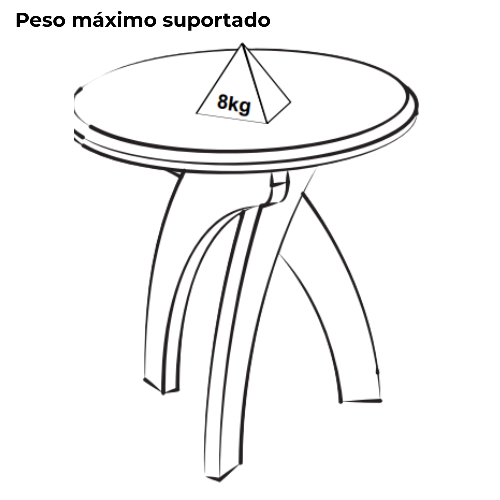 Mesa De Apoio Para Sala De Estar 51X50 cm Off White Pinho ARLY