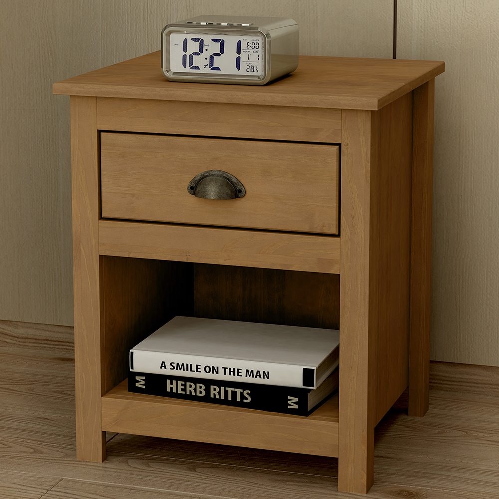 Mesa De Cabeceira 1 Gav Madeira Maciça 46 cm 9100 Freijo Milani Store