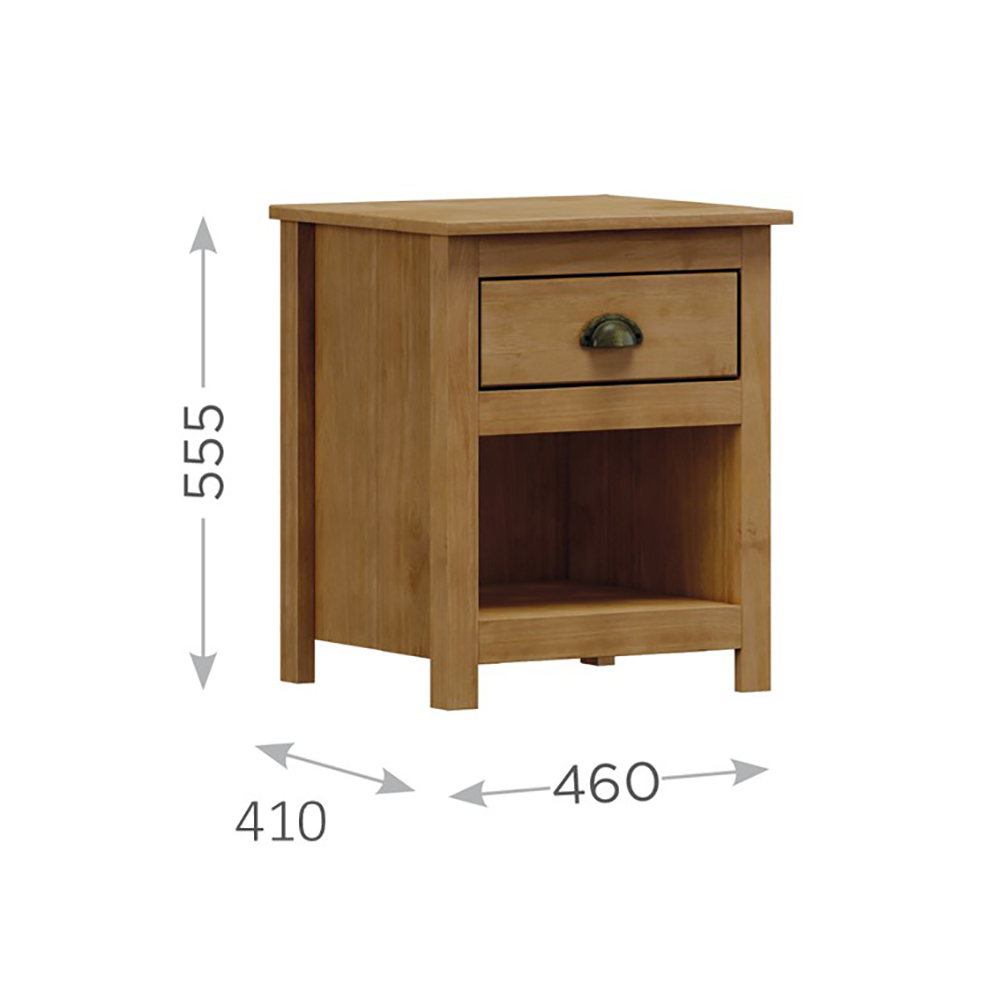 Mesa De Cabeceira 1 Gav Madeira Maciça 46 cm 9100 Freijo Milani Store