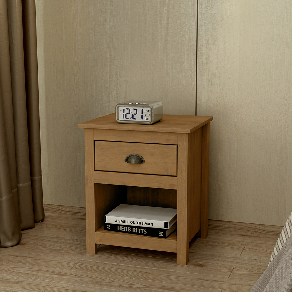 Mesa De Cabeceira 1 Gav Madeira Maciça 46 cm 9100 Freijo Milani Store