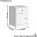 Mesa De Cabeceira 1 Porta 1 Gaveta 45 cm DM112 Branco Dtall