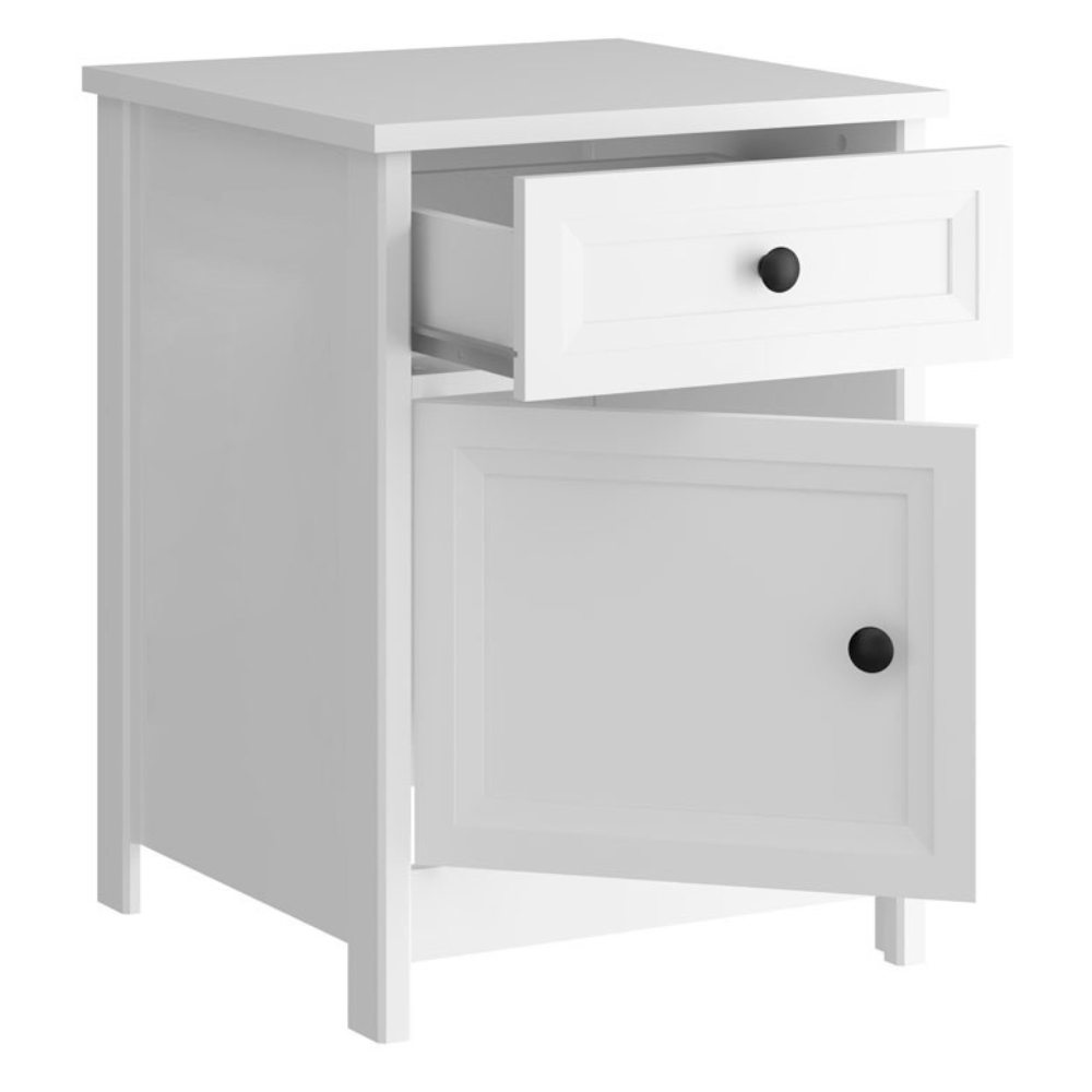 Mesa De Cabeceira 1 Porta 1 Gaveta 45 cm DM112 Branco Dtall