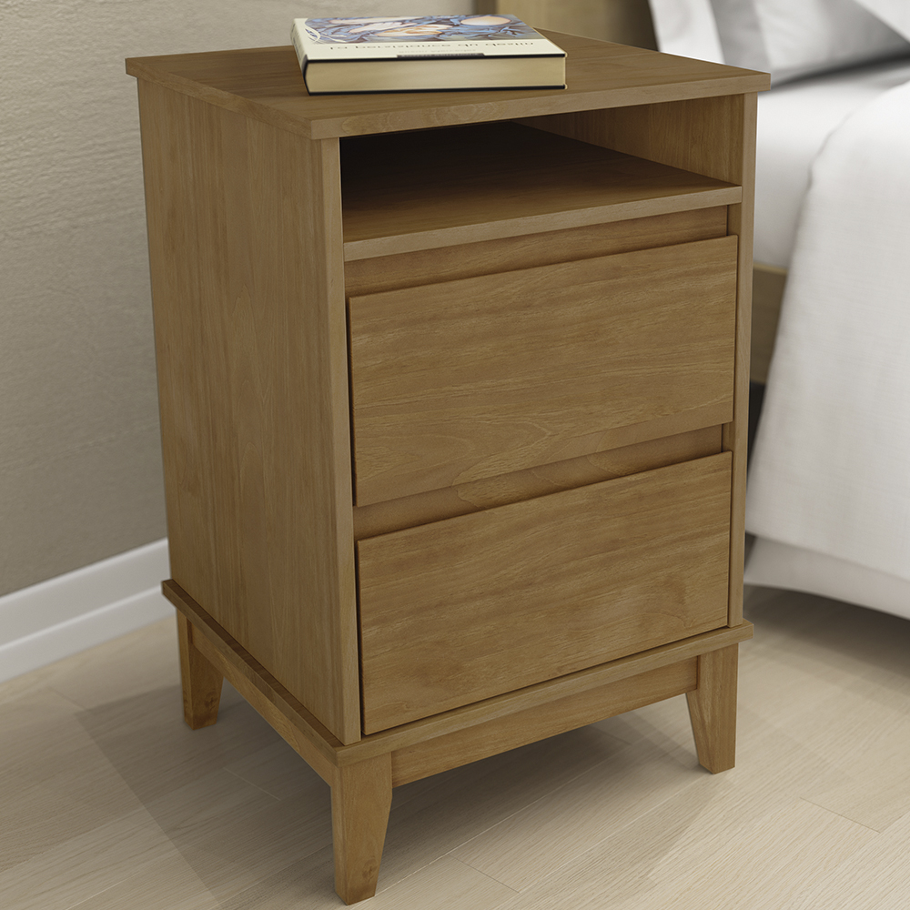 Mesa De Cabeceira 2 Gavetas 43 cm 2800 Freijo Milani Store