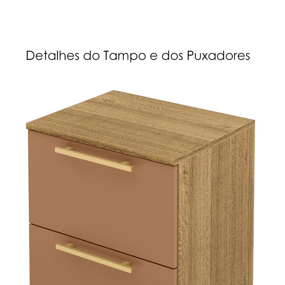 Mesa De Cabeceira 2 Gavetas 50 cm DUB 50019 Nature Camarim VLR